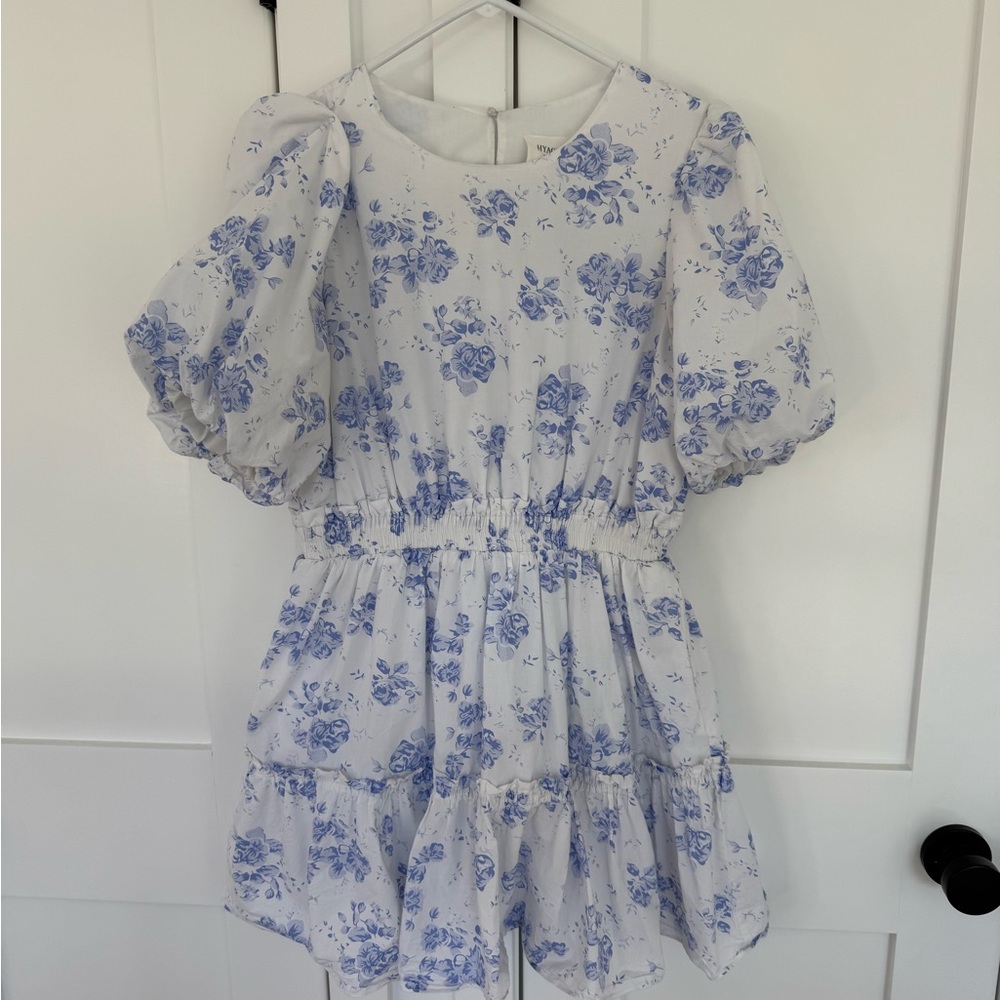 Hyacinth House Mini Dress with Puff Sleeves